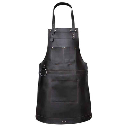 Chocolate Brown Full Grain Leather Apron