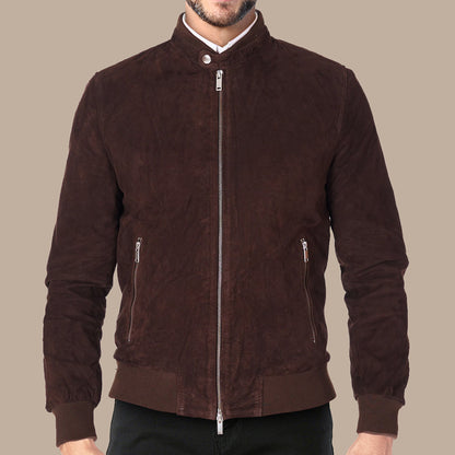 Chocolate Brown Leather Jacket for Men