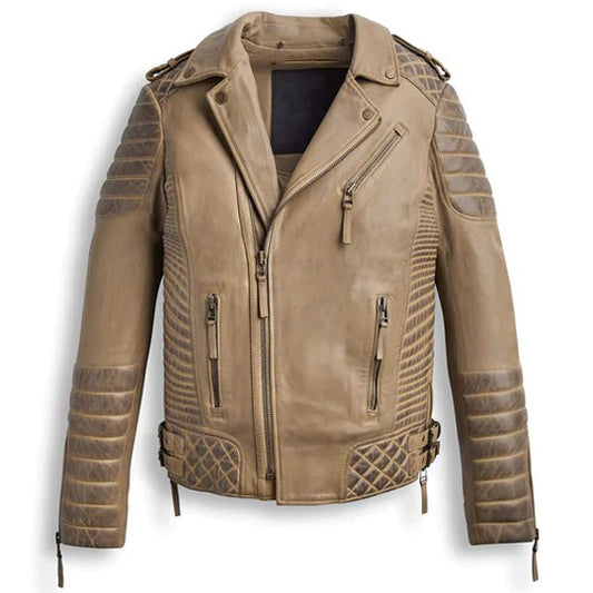 Classic Brown Waxed Motorcycle Jacket - 3amoto shop