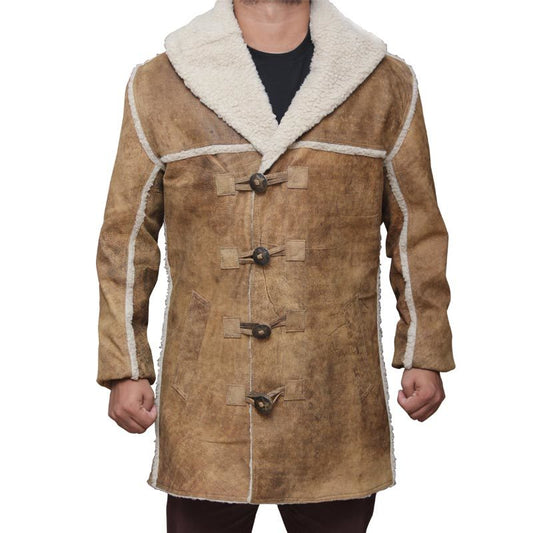 Cullen Bohannon Hell On Wheels Distressed Leather Coat - Fashion Leather Jackets USA - 3AMOTO