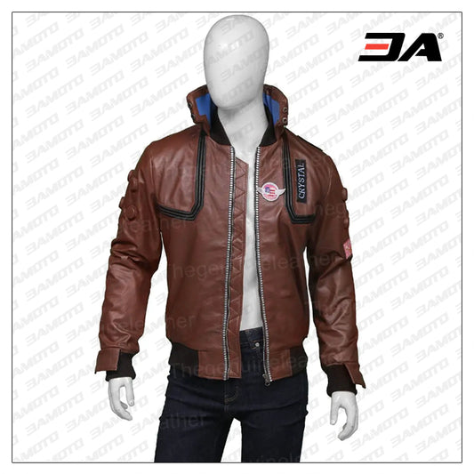 Cyberpunk 2077 Samurai Brown Leather Jacket - Fashion Leather Jackets USA - 3AMOTO