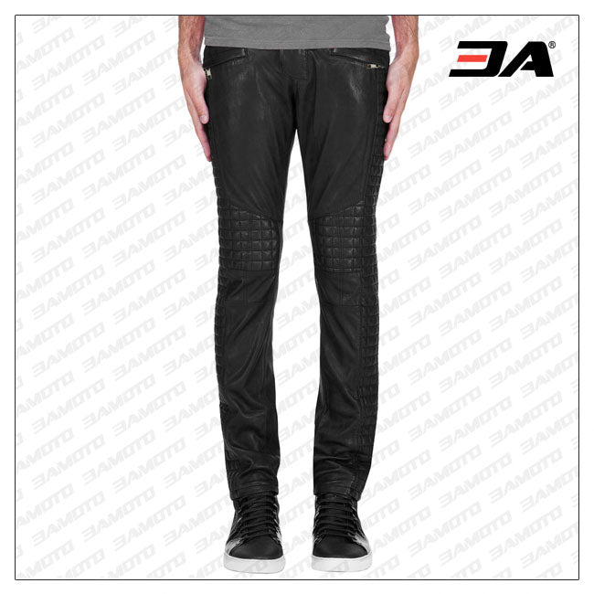 SLIM FIT SLIGHTLY TAPERED LEATHER PANT FOR MEN