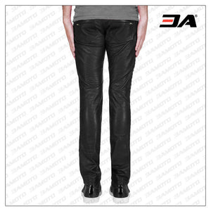 skin fit leather pant for men