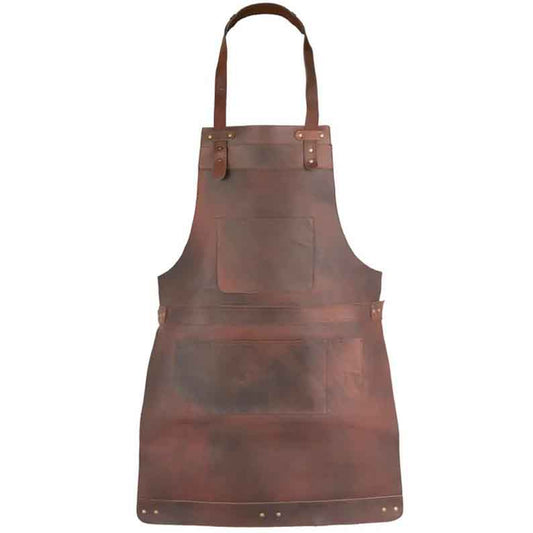 Dark Brown Full Grain Leather Apron - 3amoto shop