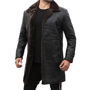 Dark Brown Fur Leather Coat