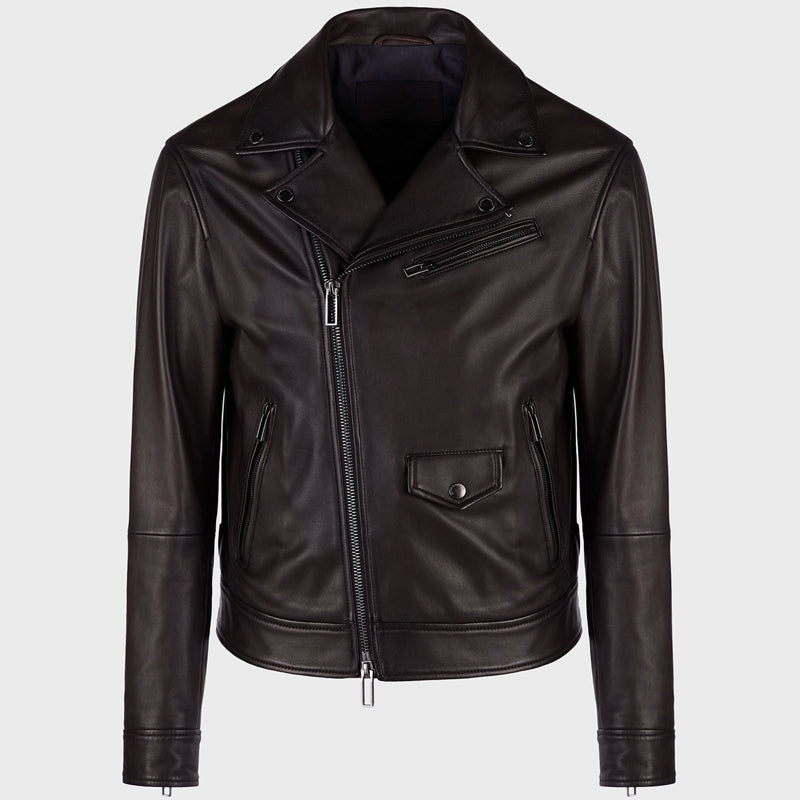 Dark Brown Leather Jacket For Men