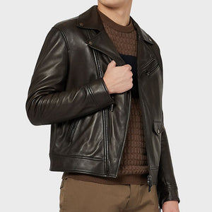 Dark Brown Real Leather Jacket