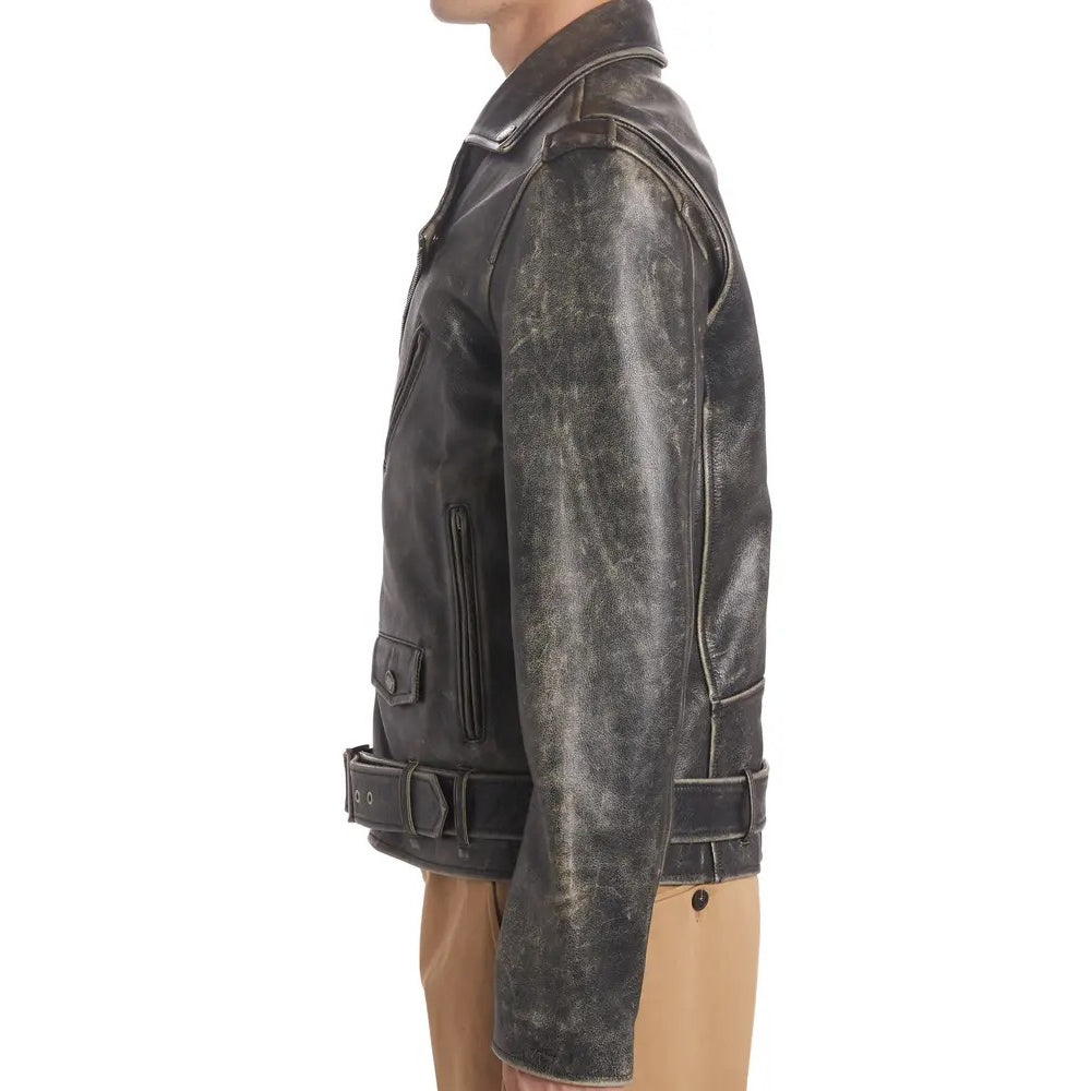 Distressed Leather Jacket