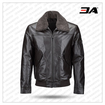 Fashion men's lambskin leather down jacket 100% polyester removable hooded leather  jacket