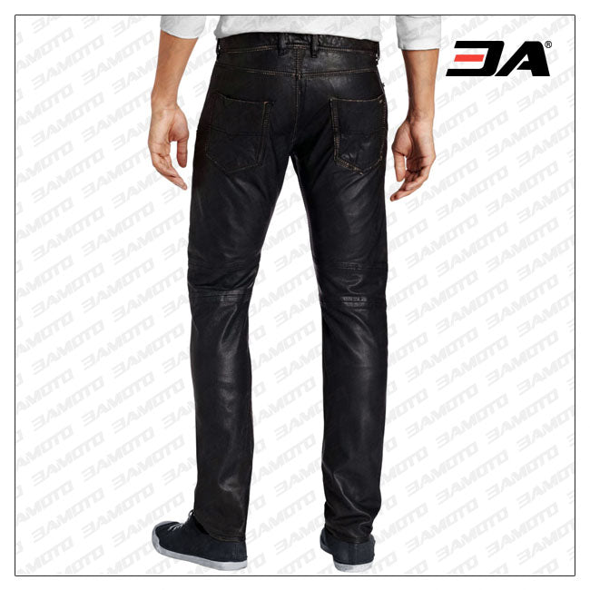 SLIM FIT SLIGHTLY TAPERED LEATHER PANT FOR MEN