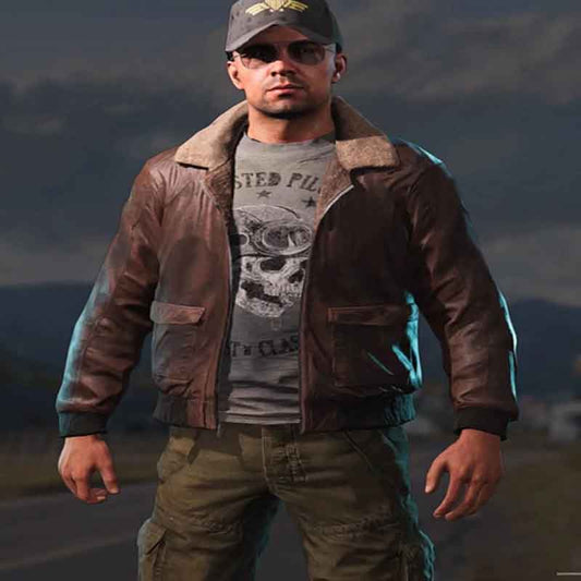 Far Cry 5 Aviator Brown Jacket - Fashion Leather Jackets USA - 3AMOTO