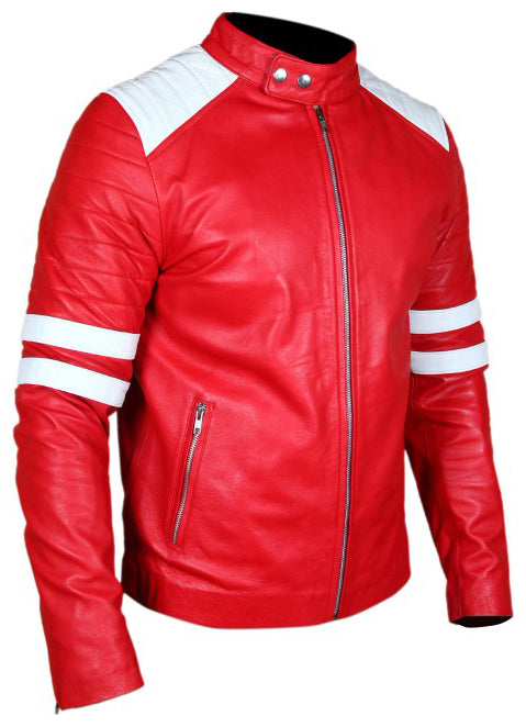 Fight Club Tyler Durden Red Leather Jacket