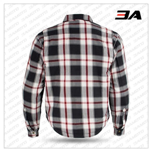 FLANNEL MOTORCYCLE BODY ARMOR SHIRT BACK