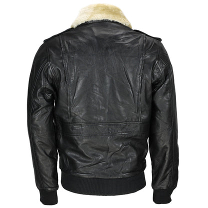 Flight Bomber Jacket Removable Fur Collar