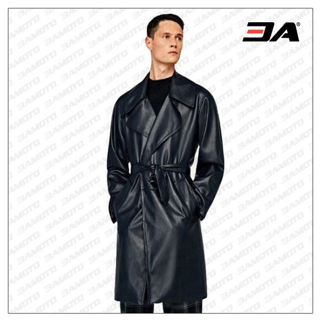 Mens Long Leather Coat