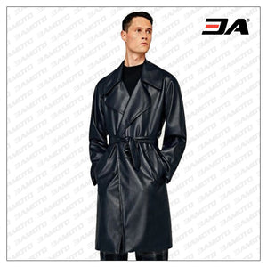 Mens Long Leather Coat
