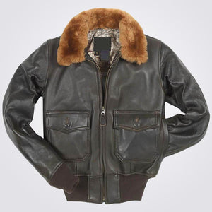 G-1 Brown Leather Bomber Jackets For Men
