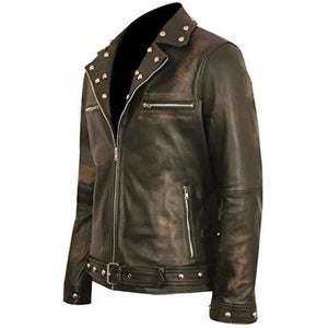Genuine Cowhide Leather Jacket Mens
