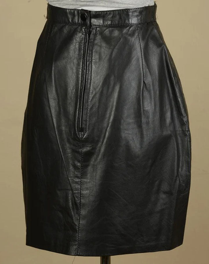 Genuine Leather Skirt Black