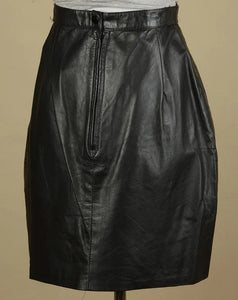 Genuine Leather Skirt Black