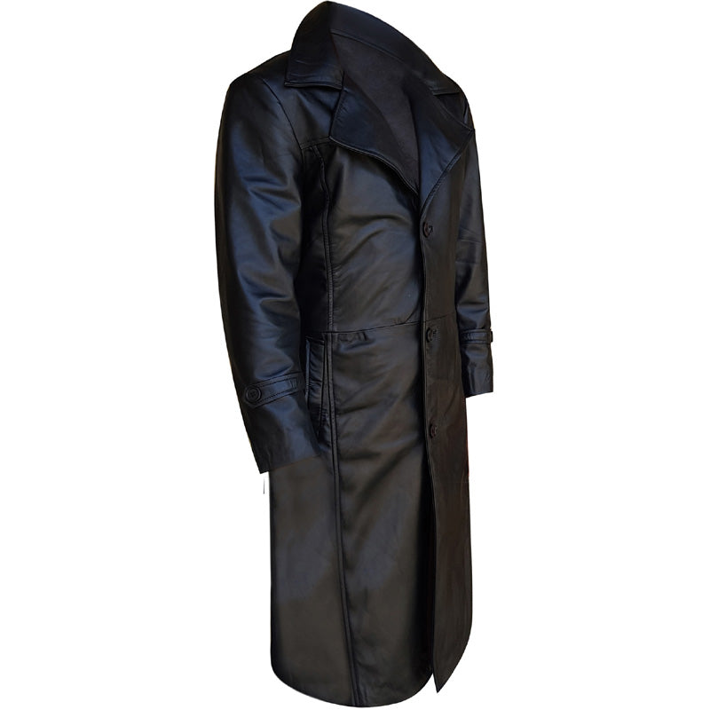 Men's Leather Trench Coat [Black] – LeatherKloset