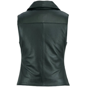 Genuine Stylish Black Leather Vest For Womens