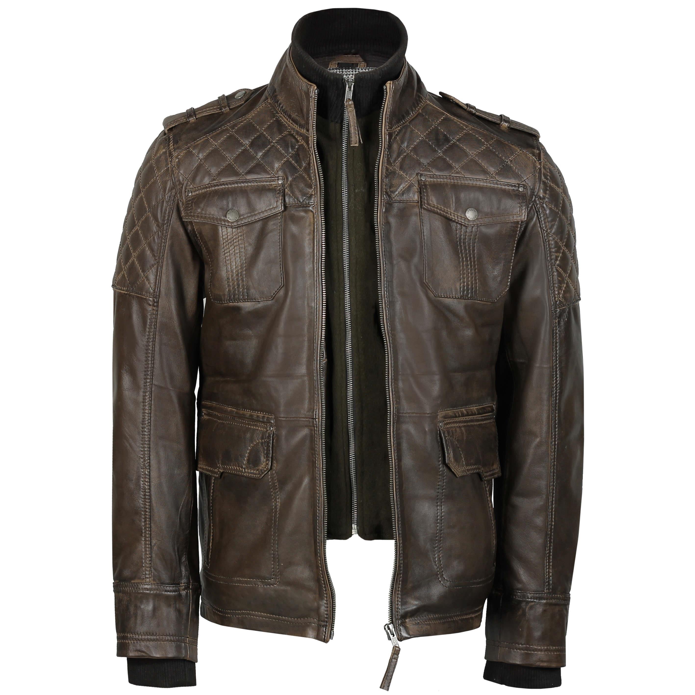 Genuine Leather Jacket - Classic Motorcycle Riding Jacket