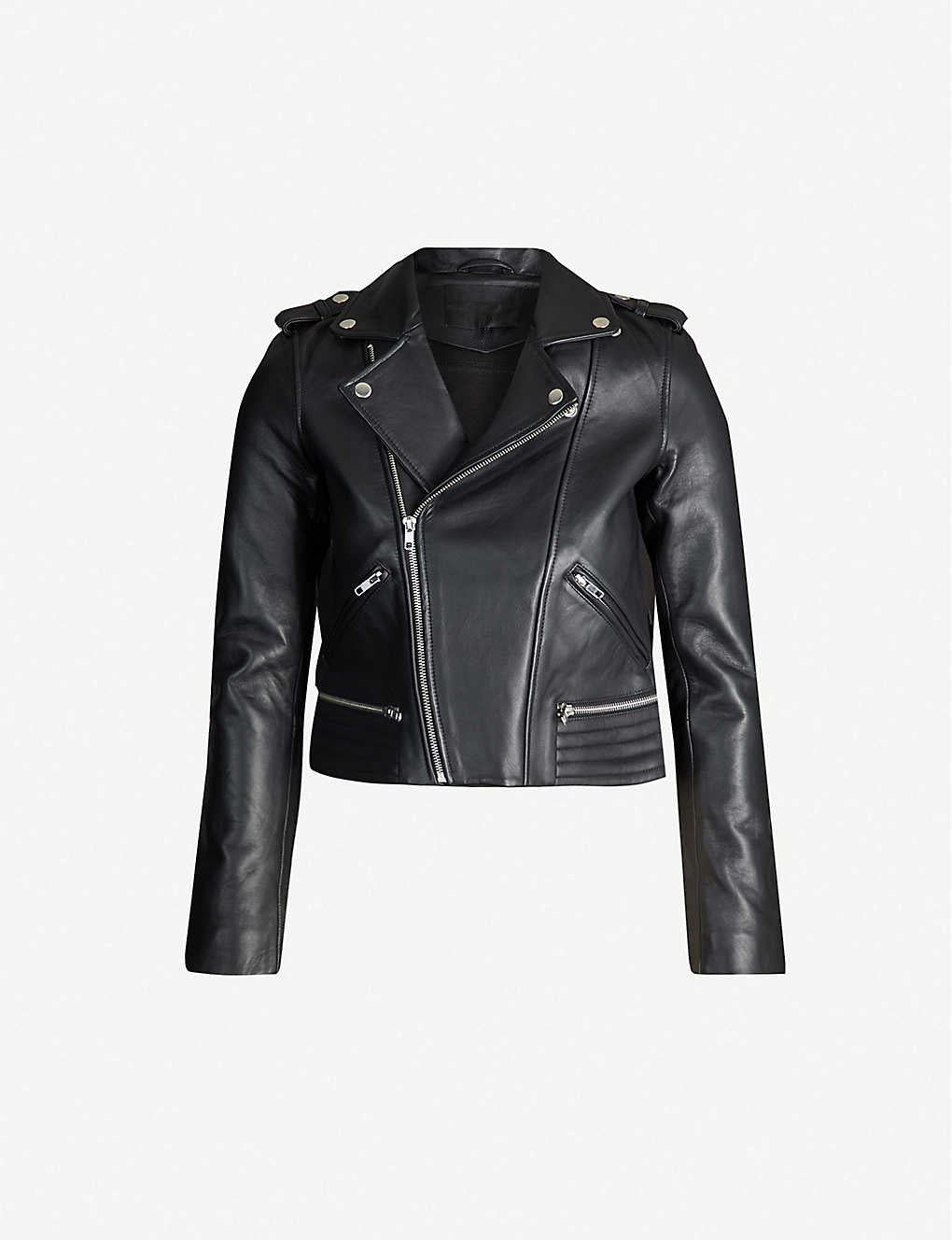 Women’s Black Genuine Leather Biker Jacket