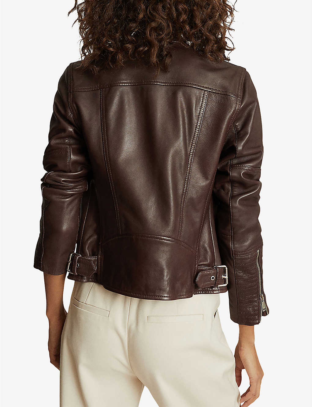 Women’s Chocolate Brown Leather Biker Jacket