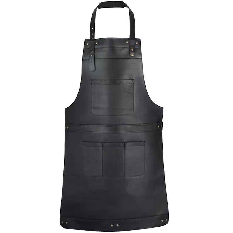 Handmade Black Top Grain Leather Apron