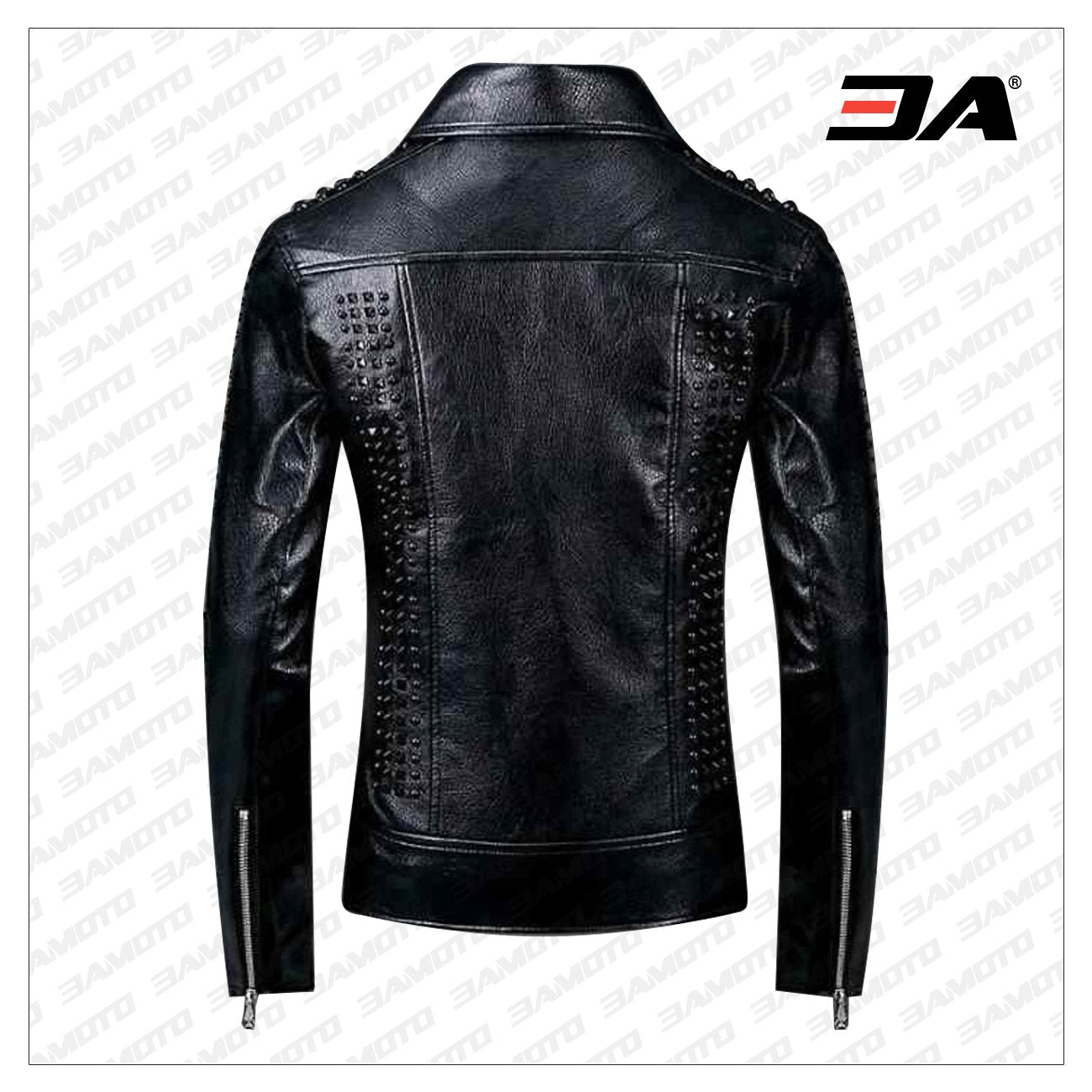 Handmade Mens Studded Leather Jacket,Rock Punk Style Leather Jacket - 3A MOTO LEATHER