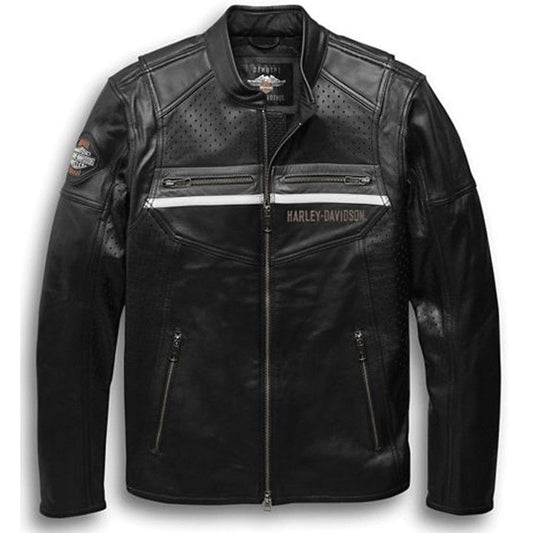 Harley Davidson Mens Llano Perforated Leather Jacket - 3amoto shop