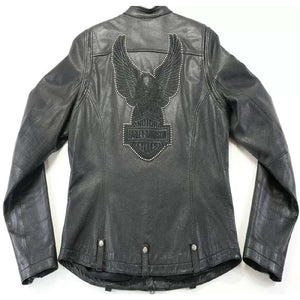 Harley Davidson Shadow City Eagle Leather Jacket Back