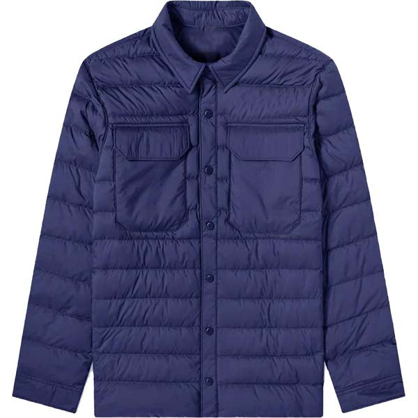 Silent Down Shirt Jacket- Navy