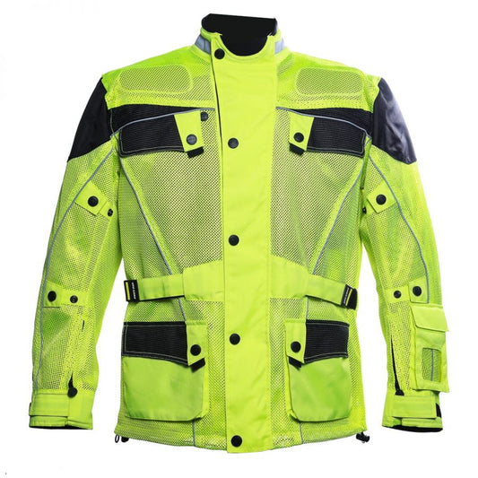 Hi Viz Green Cool Rider Motorcycle Mesh Jacket - Fashion Leather Jackets USA - 3AMOTO