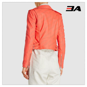 Red Leather Jacket for Womens