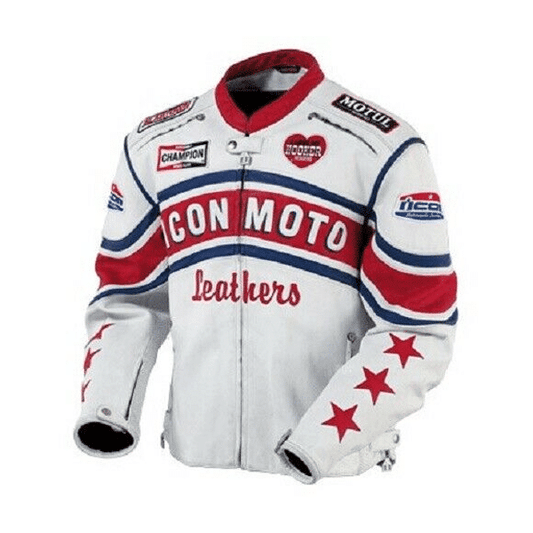 Icon Moto Motorcycle Leather Jacket with CE Approved Armor - Fashion Leather Jackets USA - 3AMOTO