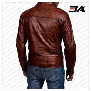 Brown Racer Leather Jacket
