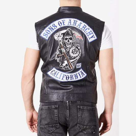 Jax Teller Charlie Hunnam SOA Sons of Anarchy Leather Vest - Fashion Leather Jackets USA - 3AMOTO