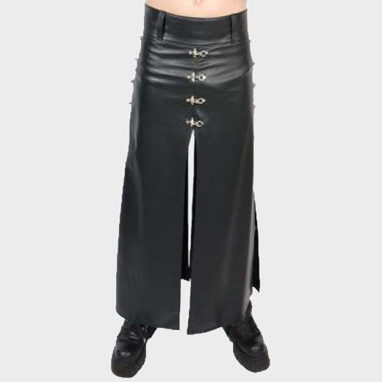 LONG HIP HUGGING LEATHER KILT FOR MEN