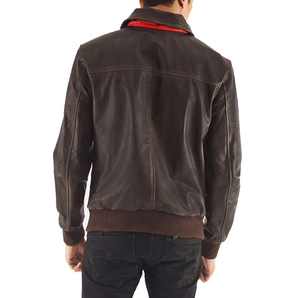 Leather Bomber Jacket Mens