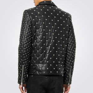 Leather Jacket With Silver Studs
