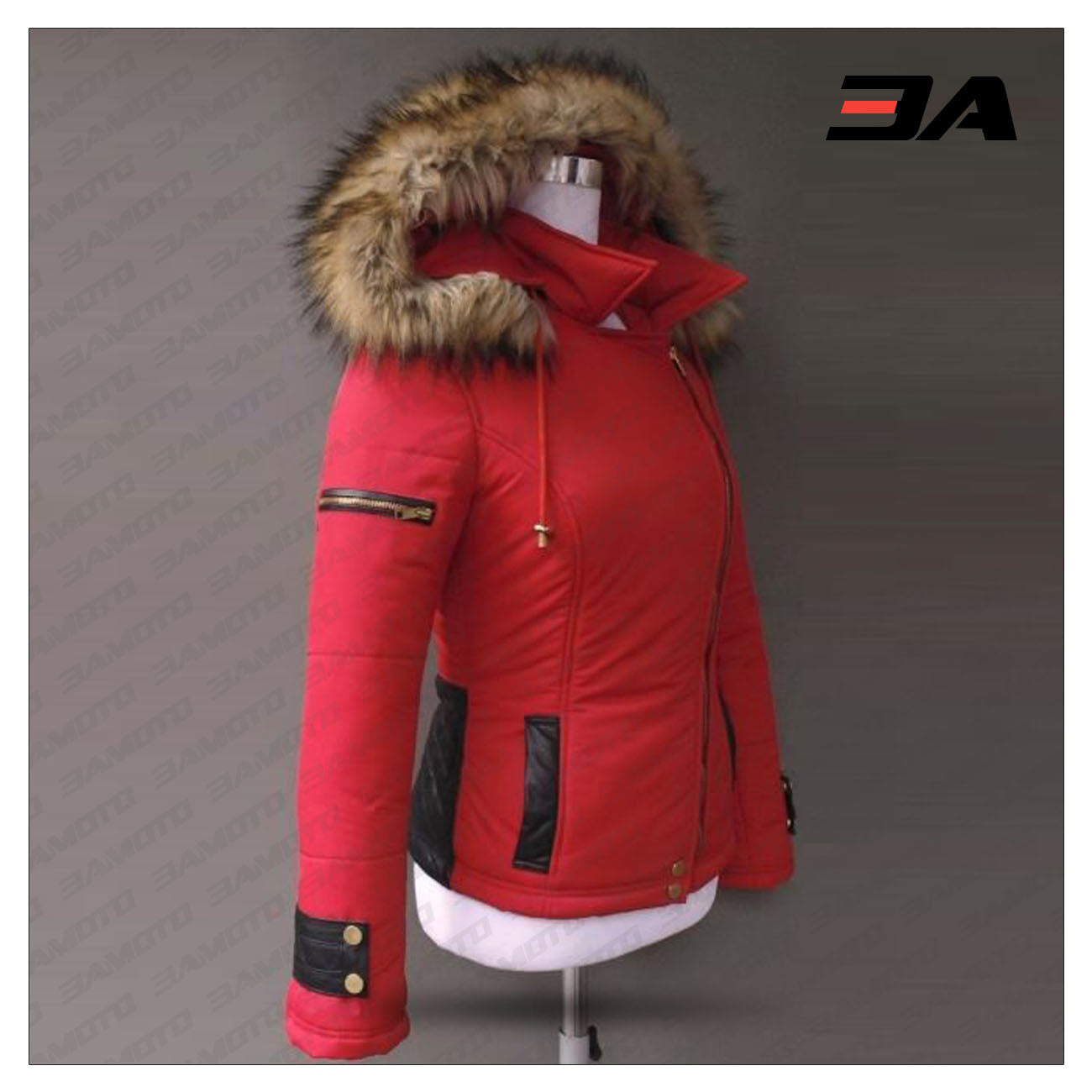 leather down jacket women