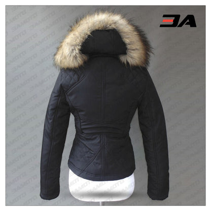 Fur Down Jacket Black