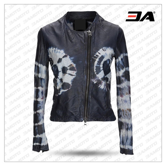 Fashion Women Printed Leather Jacket - Fashion Leather Jackets USA - 3AMOTO