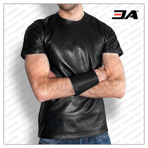 Leather T-Shirt Short Sleeve