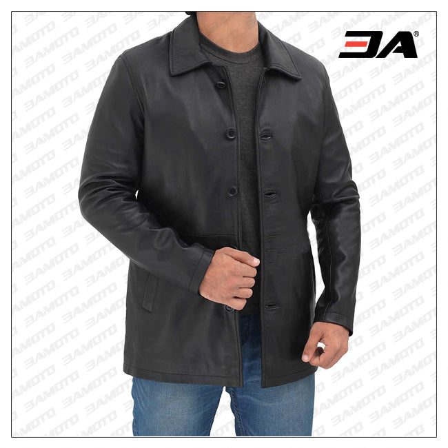 Winchester Mens Black Leather Car Coat - Buy Black Leather Car Coat Winchester Mens Black Leather Car Coat - Buy Black Leather Car Coat