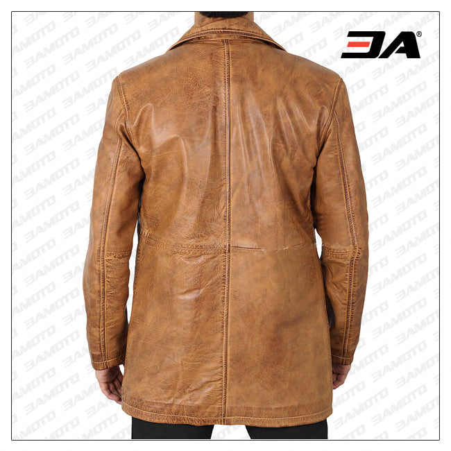 Winchester Mens Brown Leather Car Coat | Buy Genuine Leather Coat