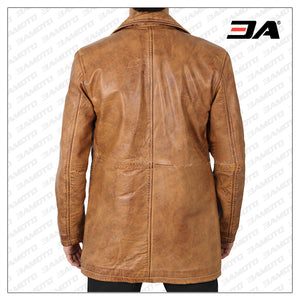 Leather coat brown