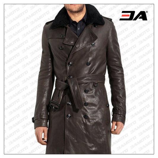 Long Leather Coat For Men - Fashion Leather Jackets USA - 3AMOTO